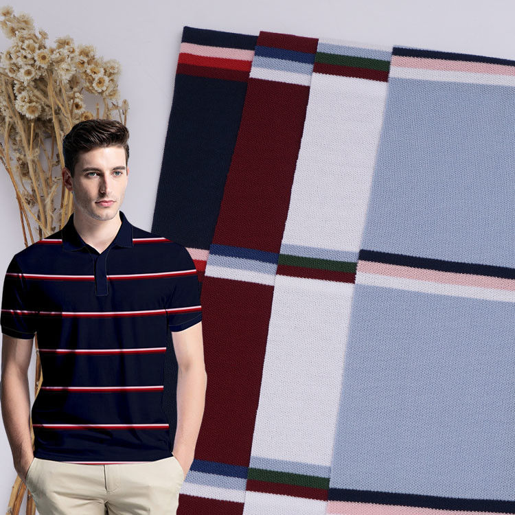 Tissu tricoté à rayures confortable et respirant pour T-shirt