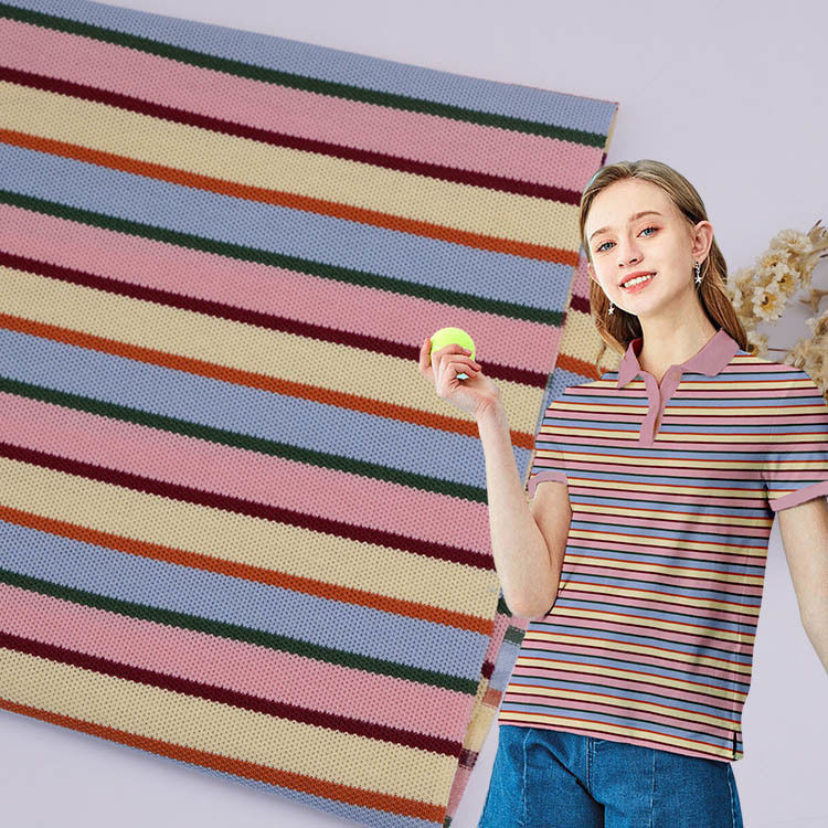 Tissu tricoté à rayures douces et résistantes à l'humidité pour le port occasionnel