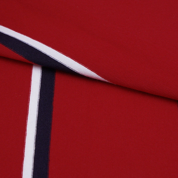 Facile à entretenir et naturel et lisse Tissu tricoté rayé pour polo