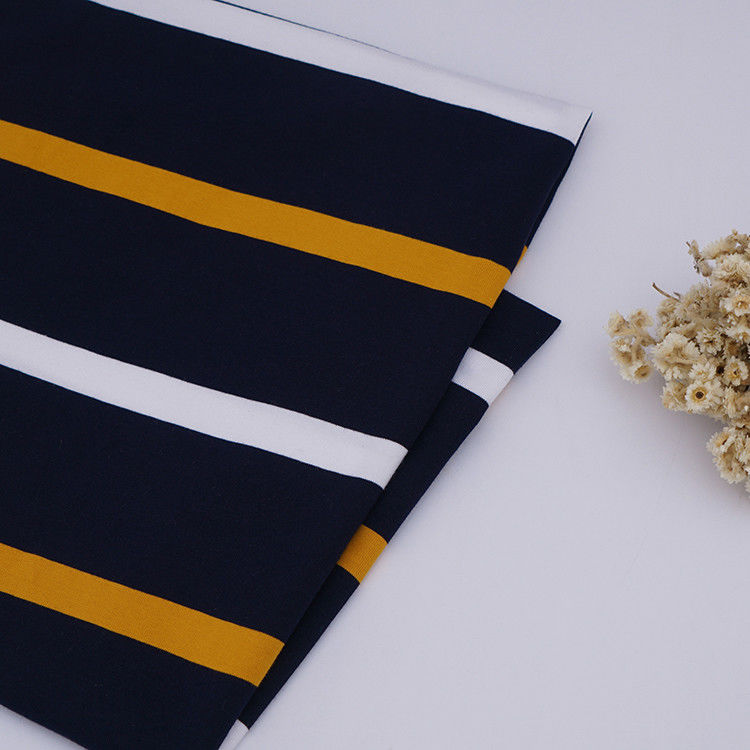 Tissu tricoté à rayures résistant à l'humidité et à haute résistance à la couleur pour polo