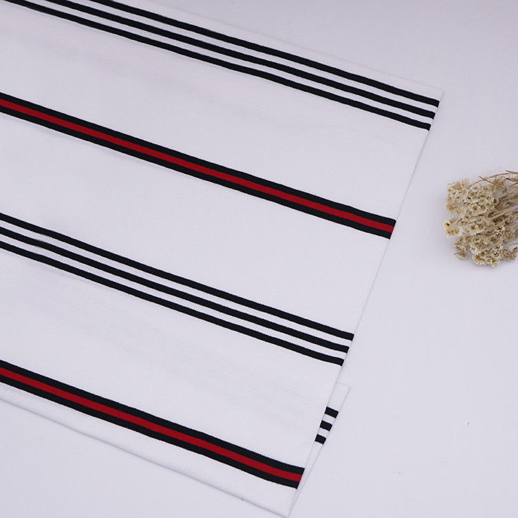 Tissu tricoté rayé de haute qualité pour polo.