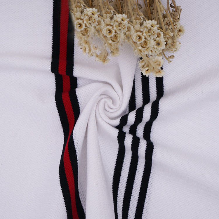 Tissu tricoté rayé de haute qualité pour polo.