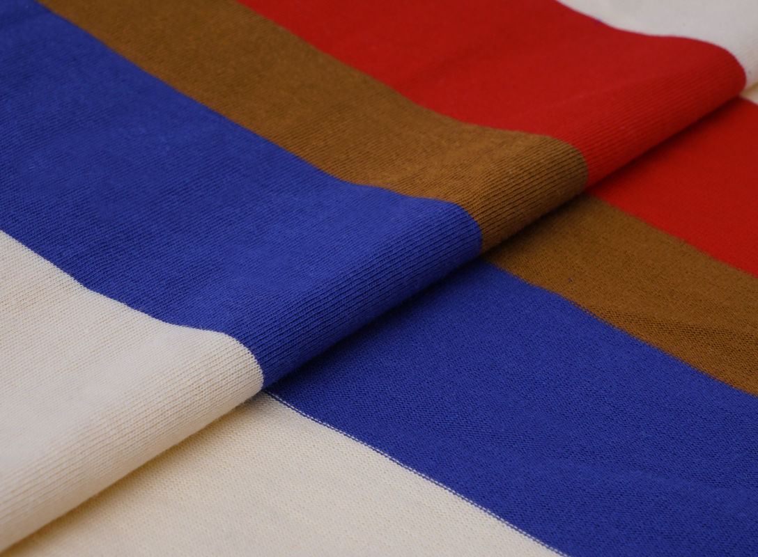 Tissu tricoté à rayures pour T-shirt 40S en coton pur