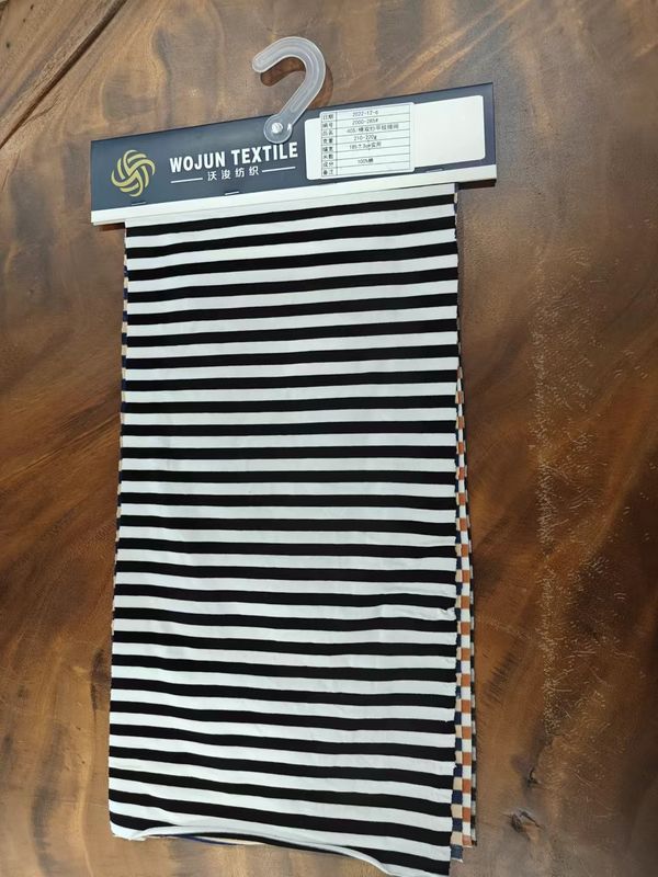 Absorbant la sueur et lisse Tissu tricoté à rayures de coton pur pour polo