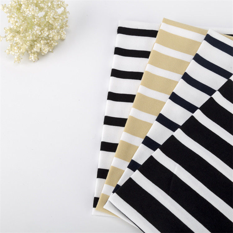 Tissu tricoté à rayures naturelles pour T-shirt