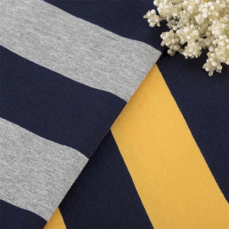 Tissu tricoté à rayures confortable et doux, résistant aux couleurs et respirant, pour un usage occasionnel