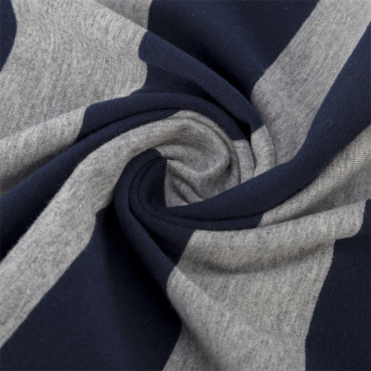 Tissu tricoté à rayures confortable et doux, résistant aux couleurs et respirant, pour un usage occasionnel