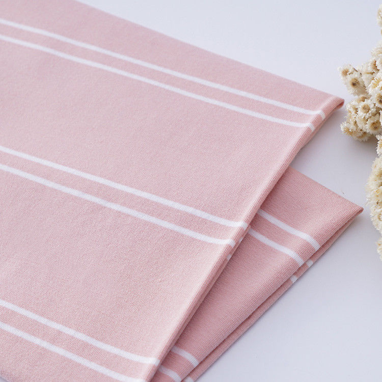 Tissu tricoté rayé doux et lisse et respirant pour T-shirt