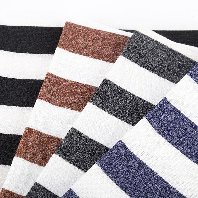 Facile à entretenir Tissu tricoté à rayures confortables pour un usage occasionnel Faible rétrécissement