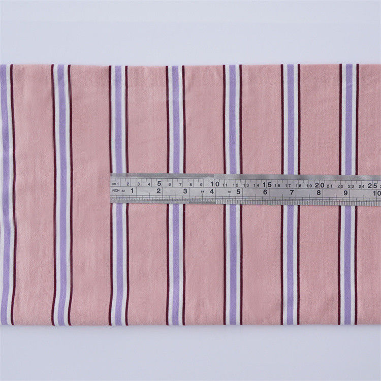 Tissu tricoté à rayures pour t-shirt en coton multicolore et à la mode