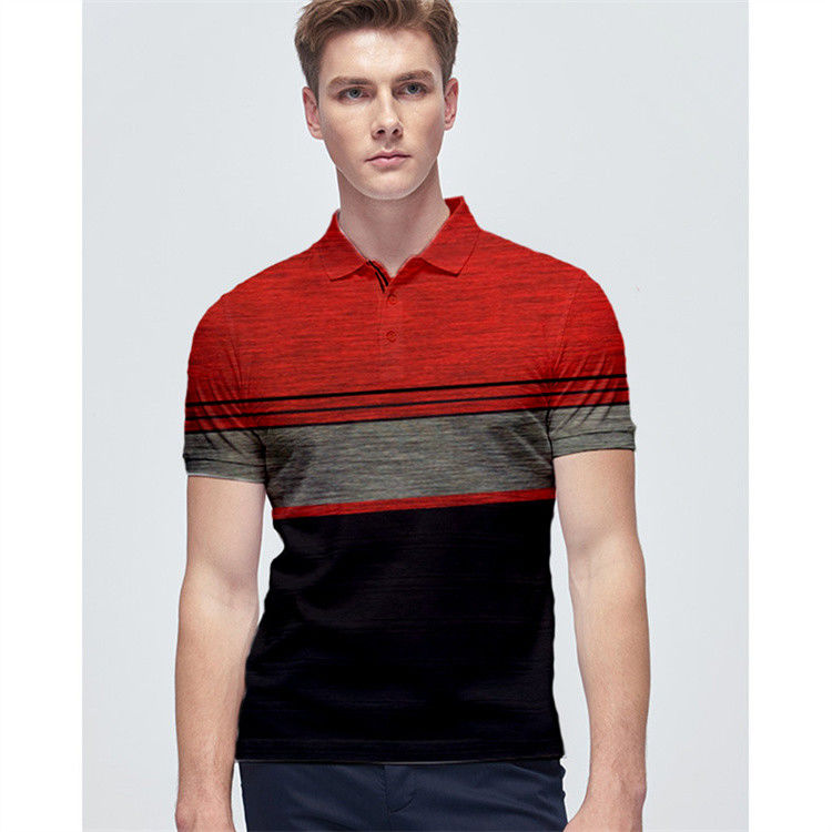 Tissus tricotés rayés pour polo.