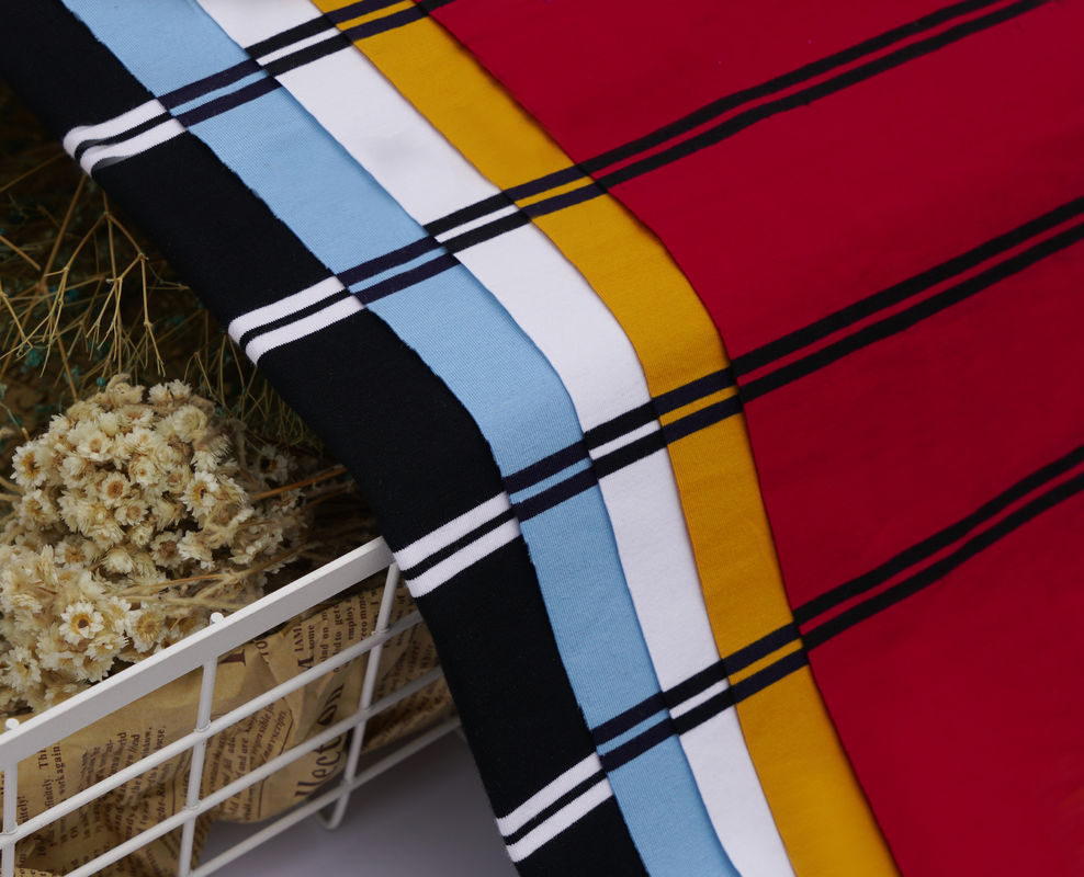 Tissu de matériau à rayures élastique classique et durable absorbant la sueur pour polo