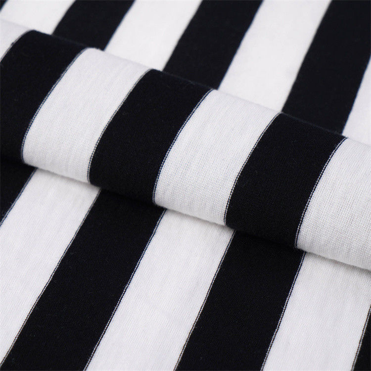 Tissu tricoté à rayures confortable et respirant, doux et léger pour le T-shirt