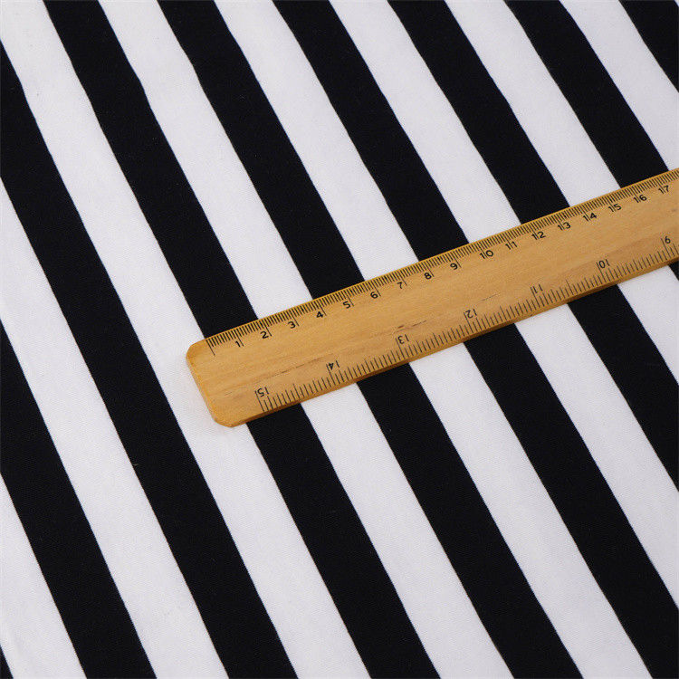Tissu tricoté à rayures confortable et respirant, doux et léger pour le T-shirt
