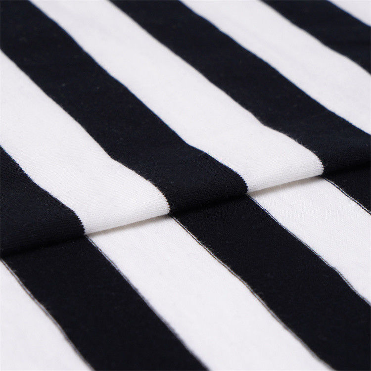 Tissu tricoté à rayures confortable et respirant, doux et léger pour le T-shirt