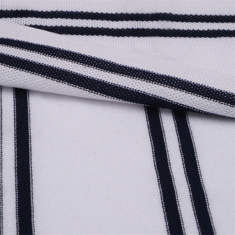 Tissu tricoté rayé respirant, confortable et propre à la peau pour polo