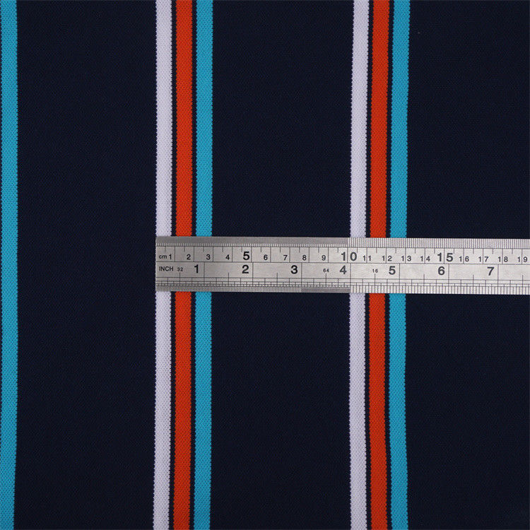 Tissu tricoté rayé résistant à l'usure pour polo