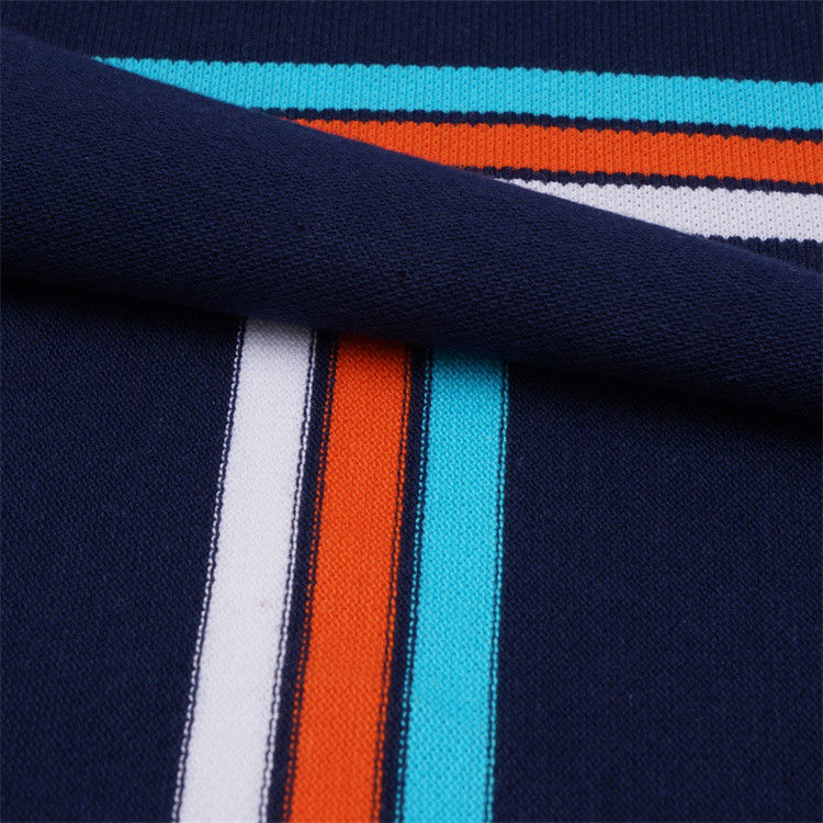 Tissu tricoté rayé résistant à l'usure pour polo