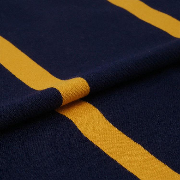 Tissu tricoté à rayures résistant à l'usure et durable et confortable et propre à la peau pour polo