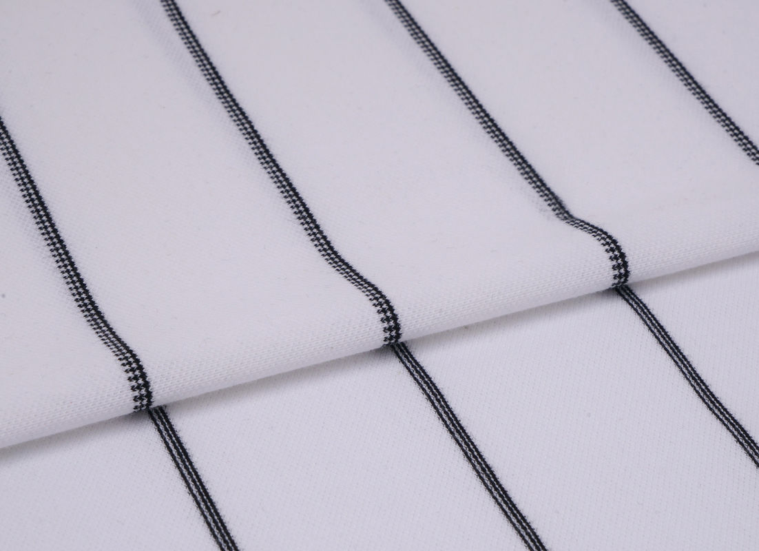 Confortable et respirant et écologique et naturel Tissu tricoté à rayures pour polo