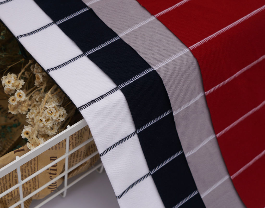 Confortable et respirant et écologique et naturel Tissu tricoté à rayures pour polo