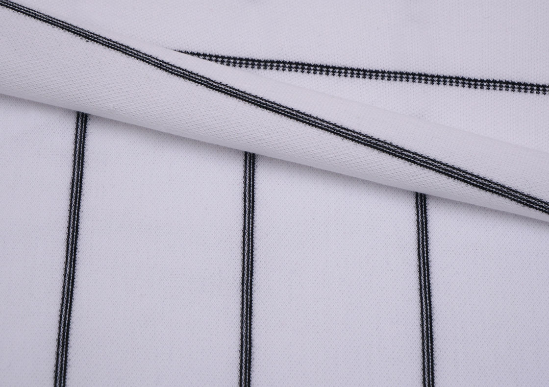 Confortable et respirant et écologique et naturel Tissu tricoté à rayures pour polo