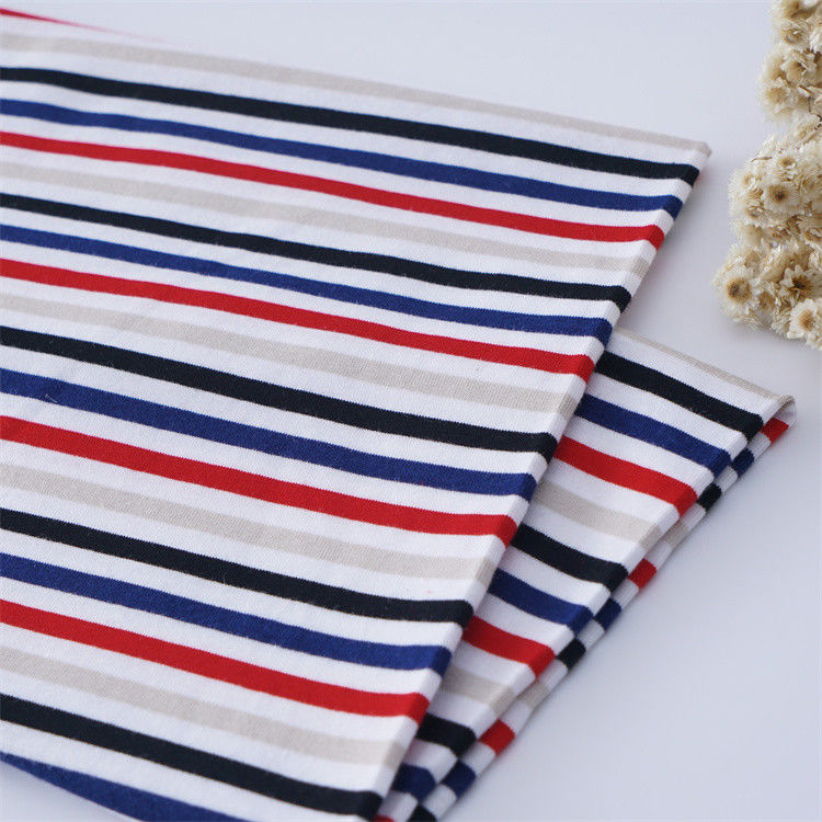 Tissu tricoté à rayures lisses et de bonne texture pour T-shirt