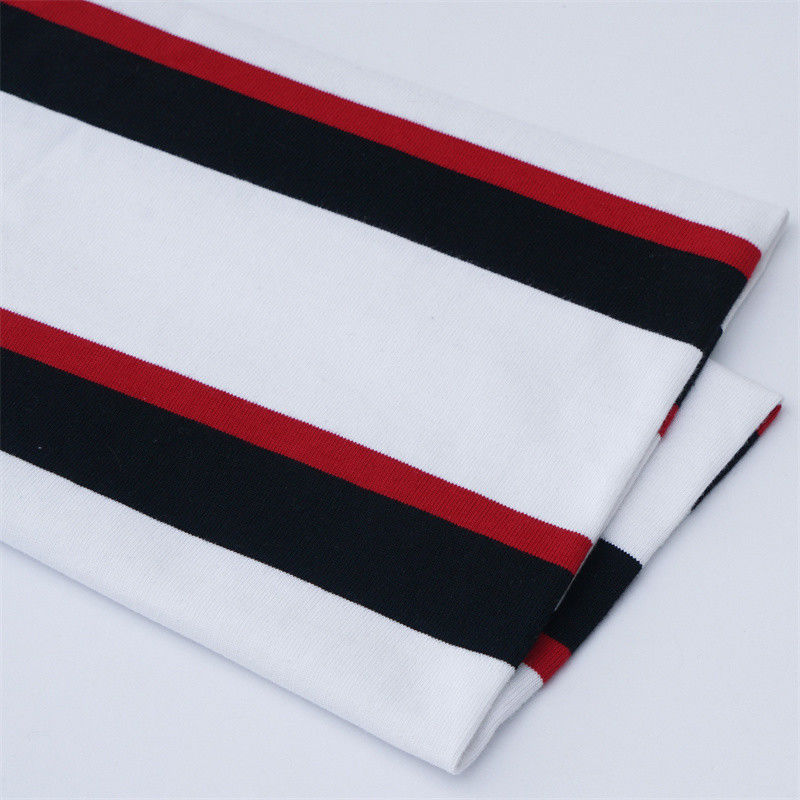 Tissu tricoté à rayures de haute qualité et pas facile à déformer, respirant et rafraîchissant, pour polo
