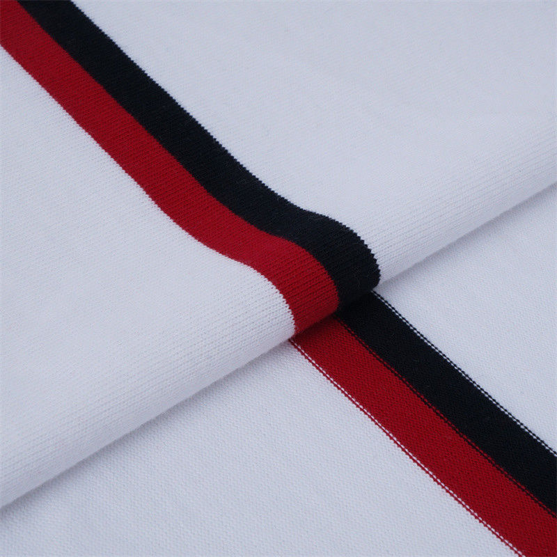 Tissu tricoté à rayures de haute qualité et pas facile à déformer, respirant et rafraîchissant, pour polo