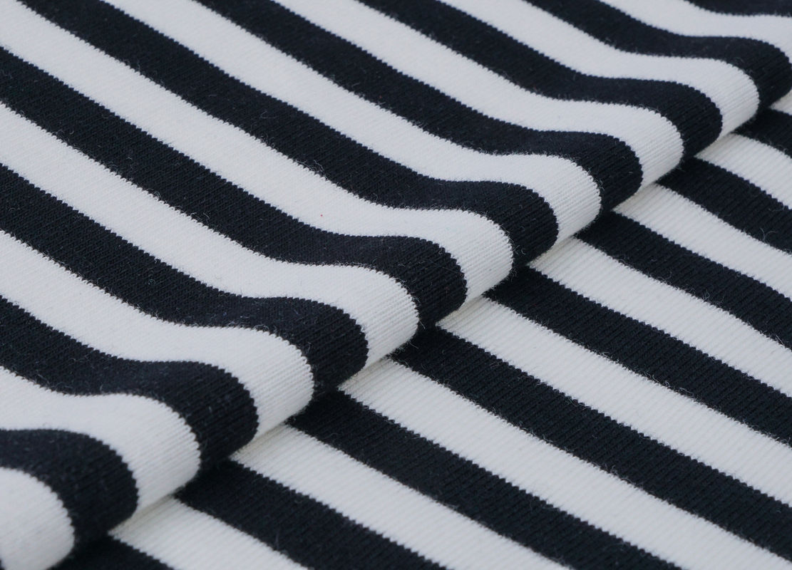 Tissu en maille rayée anti-rides et confortable, doux pour la peau, pour vêtements de loisirs