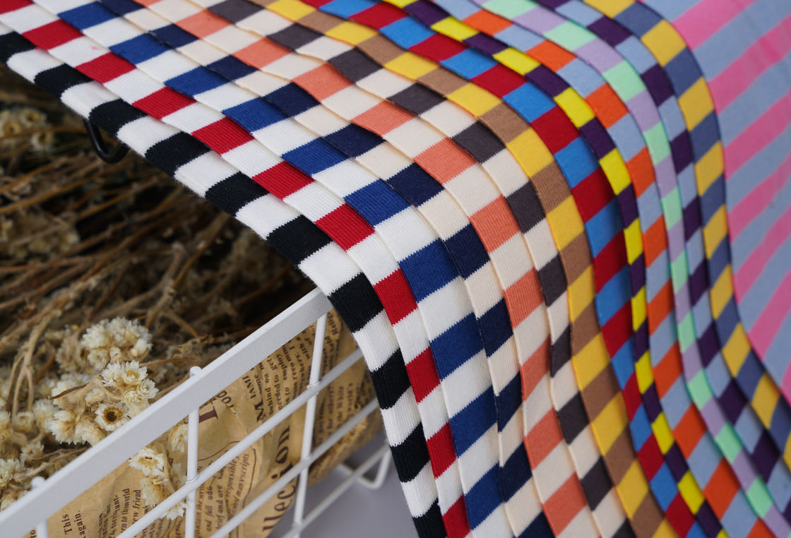 Tissu en maille rayée anti-rides et confortable, doux pour la peau, pour vêtements de loisirs
