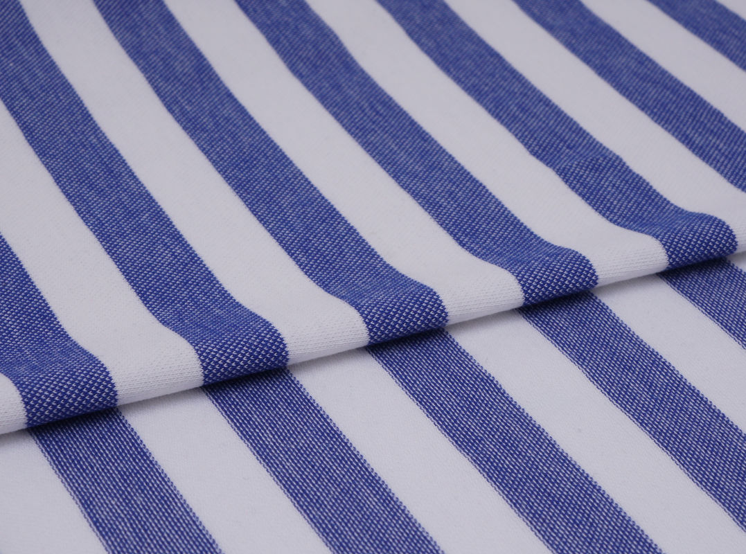 Tissu tricoté rayé sain, résistant à l'usure et au séchage rapide, pour polo