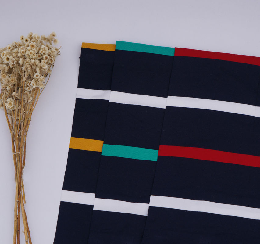 Tissu tricoté à rayures de haute qualité et respirant et confortable pour polo