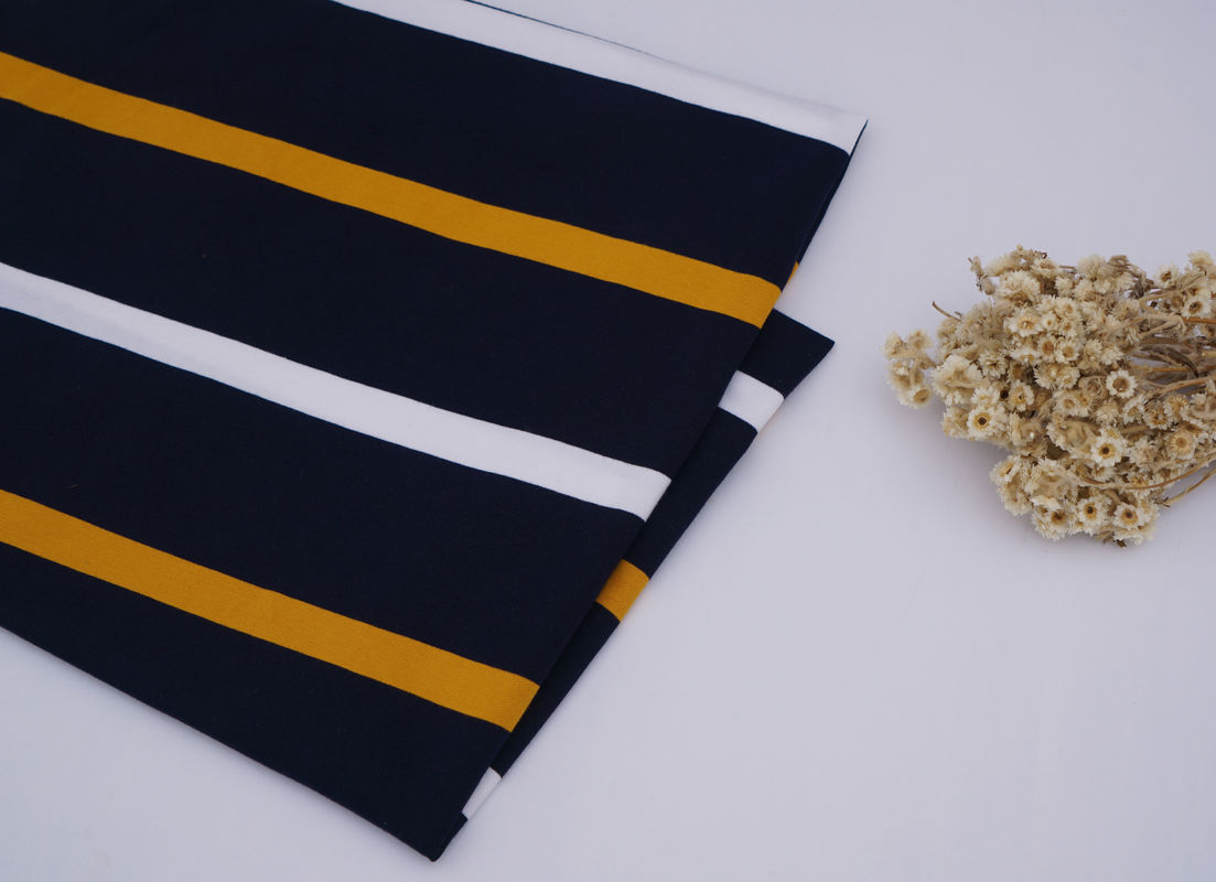 Tissu tricoté à rayures de haute qualité et respirant et confortable pour polo
