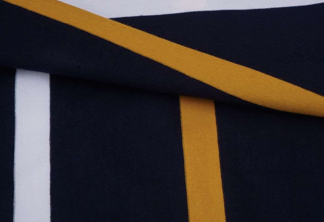 Tissu tricoté à rayures de haute qualité et respirant et confortable pour polo