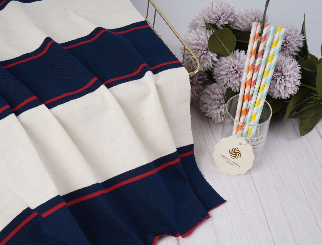 Naturel haute résistance aux rides de la couleur de la fermeté version croquante à rayures de tissu tricoté pour polo