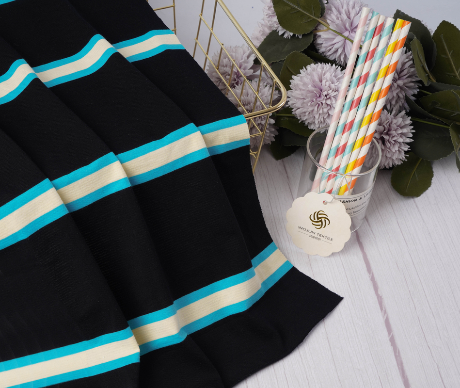 Tissu tricoté rayé anti-rides résistant à l'usure pour polo