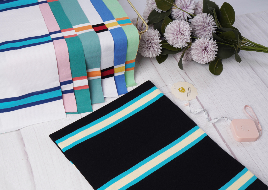 Tissu tricoté rayé anti-rides résistant à l'usure pour polo