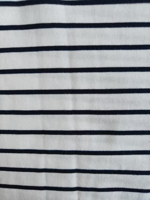 Breathable And Comfortable，Not Easy To Fade Striped Material Fabric For T-Shirt