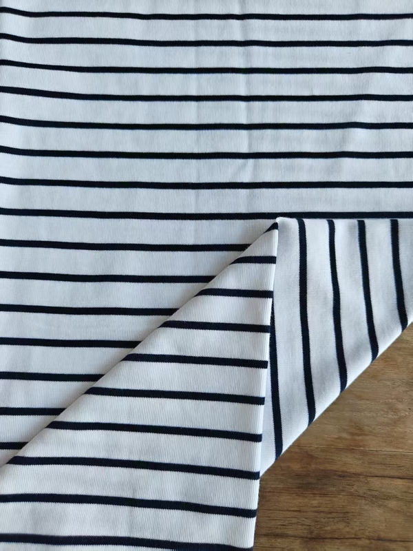Breathable And Comfortable，Not Easy To Fade Striped Material Fabric For T-Shirt