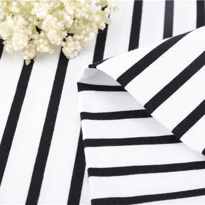 Le fil a teint le tissu simple de débardeur la rayure que faite sur commande de coton tricotent le matériel pour le T-shirt