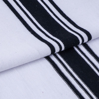 Tissu tricoté rayé à face unique en fils teints 32S 175cm pour vêtements de sport