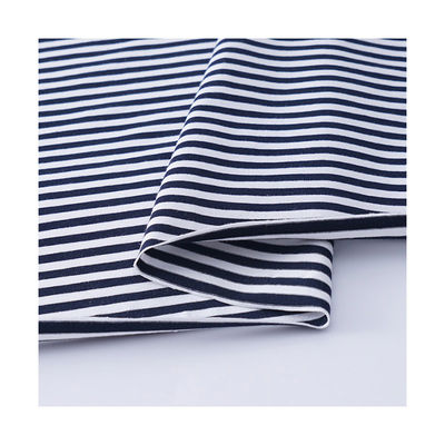 Tissu teint de fils à texture douce, vêtements de sport rayés tricotés en coton biologique