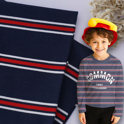 Le tissu de coton 100 pur barré, vêtements de sport de 192cm tricotent le tissu de fils de coton