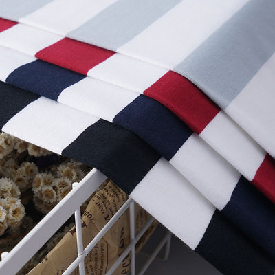 Rib Knit Fabric barré adapté aux besoins du client, humidité Wicking 170g a coloré le tissu de coton