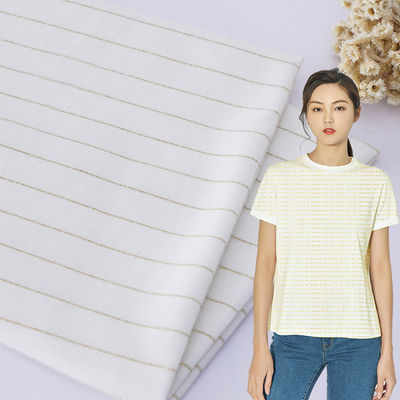 Fil d'or et d'argent Coton pur Tissu doux et rafraîchissant pour T-shirt