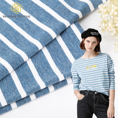 Tissu lycra rayé peigné 175 cm Tissu tricoté en coton pur pour un usage occasionnel