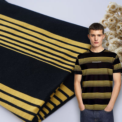 Fil teint rayé et double fil Tissu de maillot de sport de haute qualité pour polo
