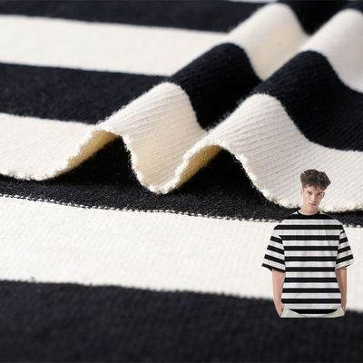 Matériau étroit à bandes tissé Tissu fil teint coton français Terry Texturation