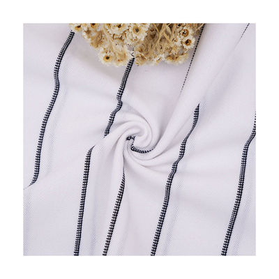 Peignage de tissu de matériau à rayures stériles été 97 coton 3 tissu spandex